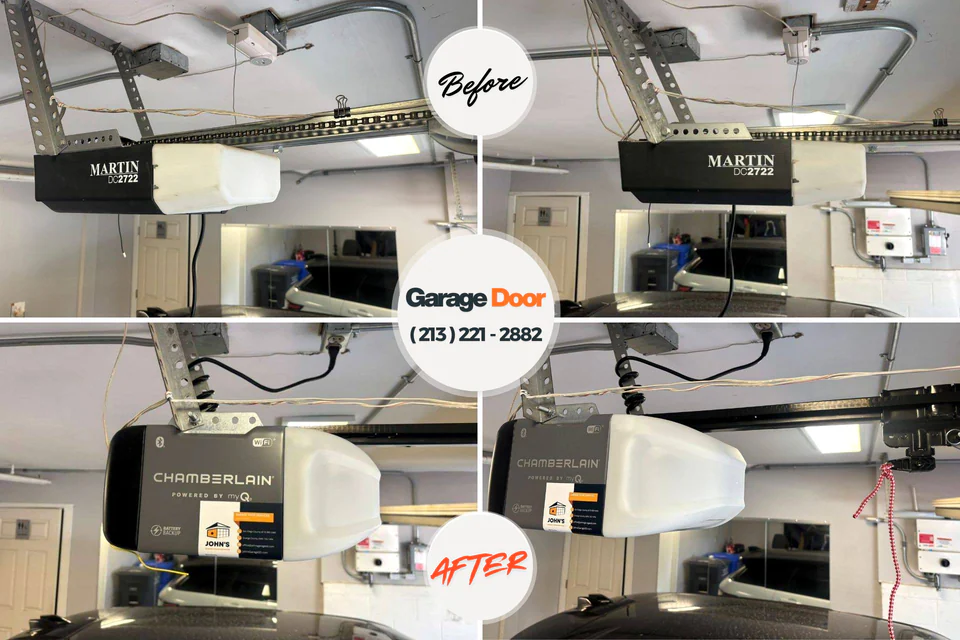 Before and after: garage door repair Weatherford, OK